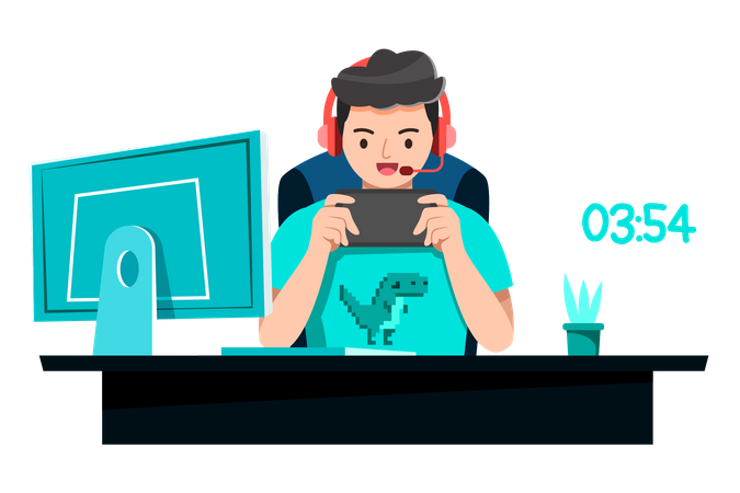 Online game playing  Illustration