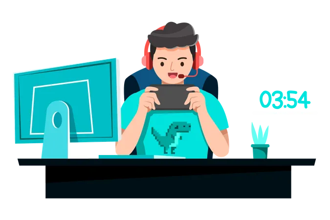 Online game playing  Illustration