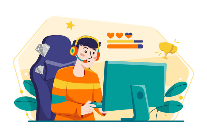 Online Game Streamer  Illustration