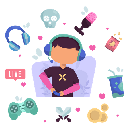 Online game streamer  Illustration