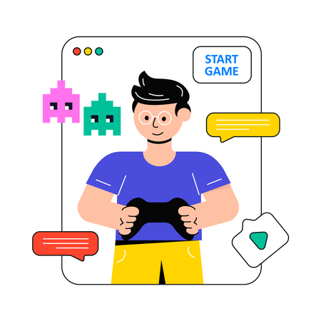 Online Game Streamer  Illustration