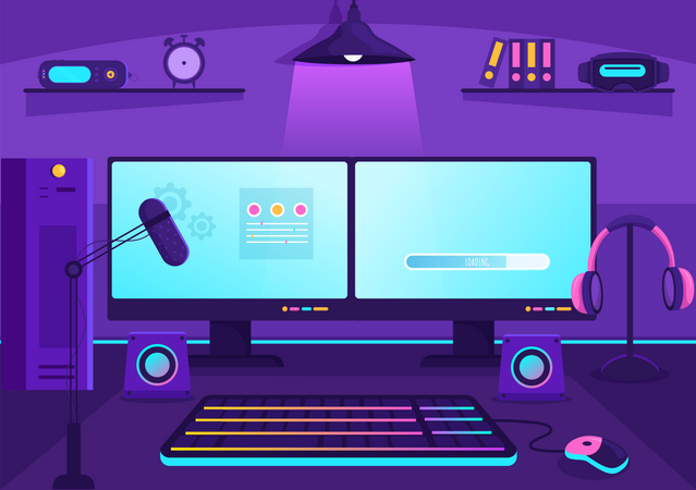 Online gaming room  Illustration