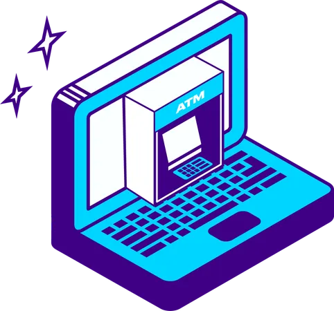Online-Geldautomat  Illustration