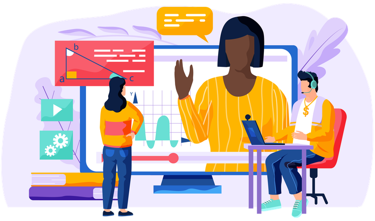 Online geometry lesson  Illustration