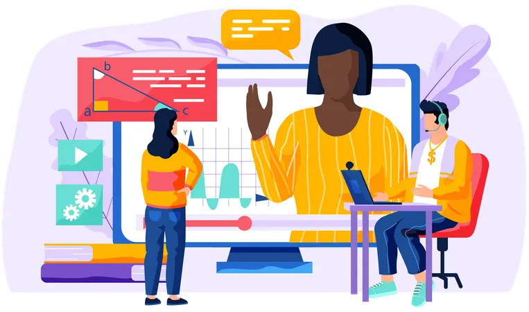 Online geometry lesson  Illustration