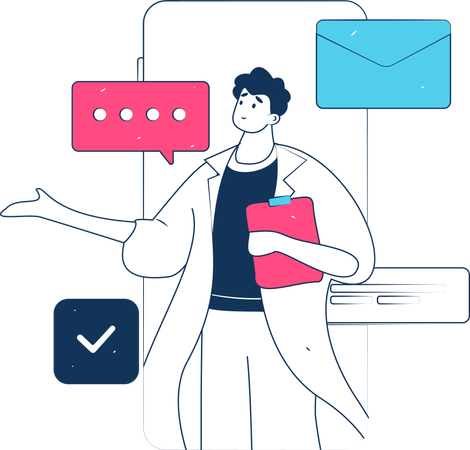 Online-Geschäftsbriefing  Illustration