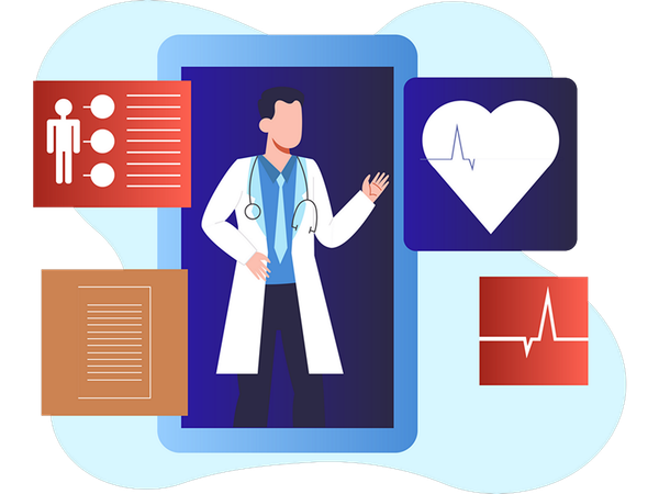 Online-Gesundheit  Illustration