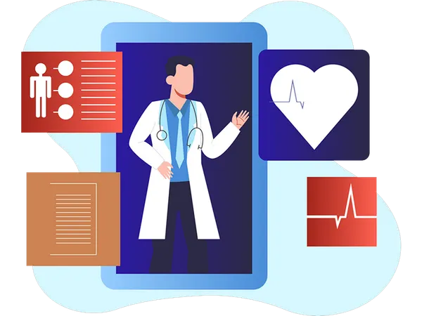 Online-Gesundheit  Illustration