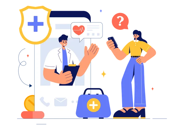 Online-Gesundheits-App  Illustration