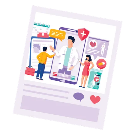 Online-Gesundheits-App  Illustration