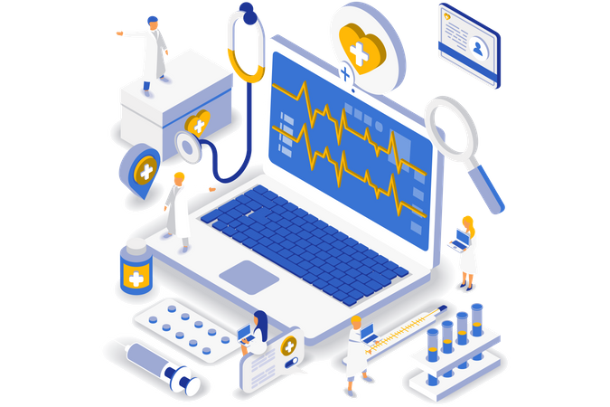 Online-Gesundheitsberatung  Illustration