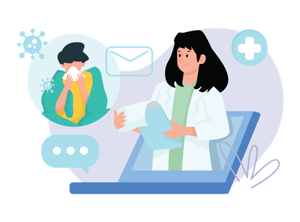 Online-Gesundheitsberatung  Illustration