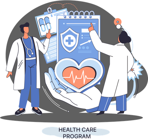 Online-Gesundheitsprogramm  Illustration