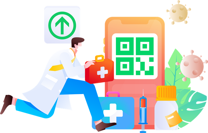 Online-Gesundheitsversorgung  Illustration