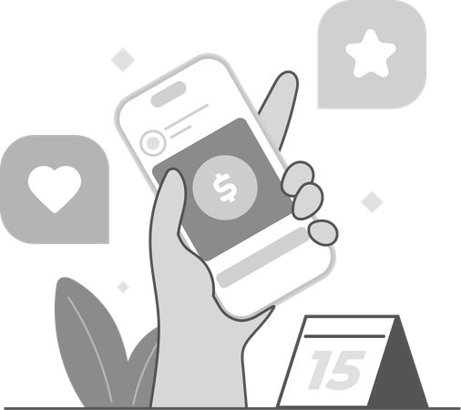 Online Get Reward on mobile  Illustration