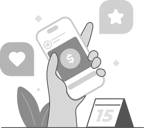 Online Get Reward on mobile  Illustration