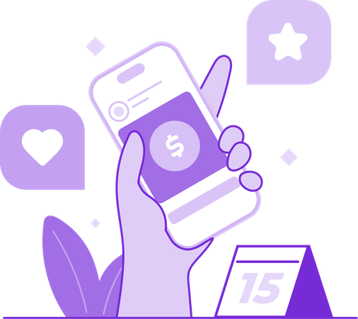 Online Get Reward on mobile  Illustration