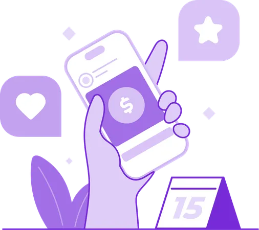 Online Get Reward on mobile  Illustration