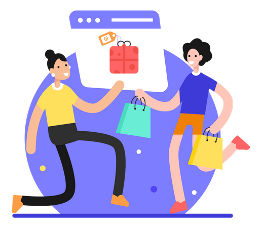 Online Gift  Illustration