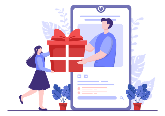 Online gift sharing  Illustration