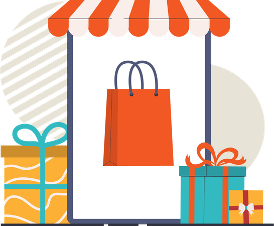 Online gift shopping  Illustration
