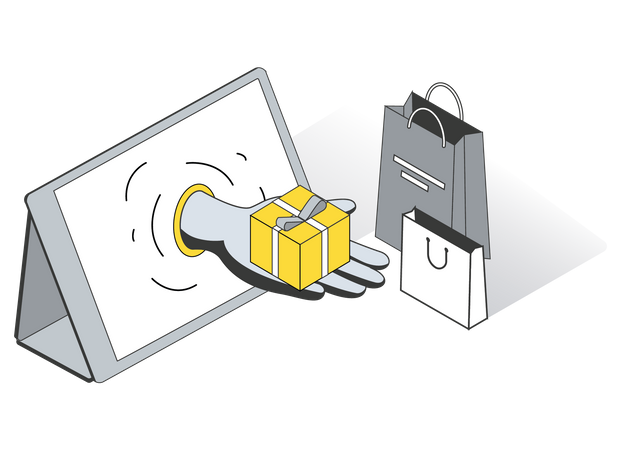 Online gift shopping  Illustration