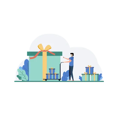 Online Gift Shopping  Illustration