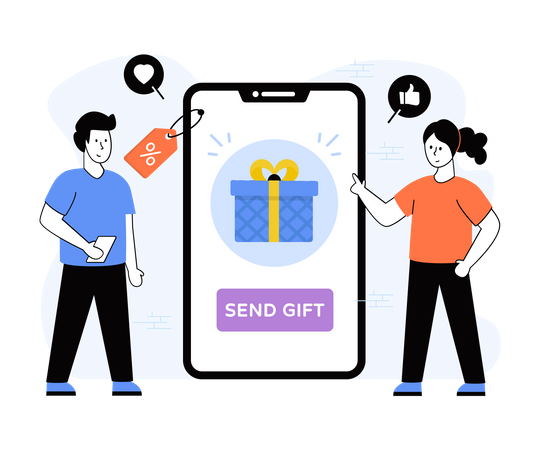 Online Gift Shopping  Illustration