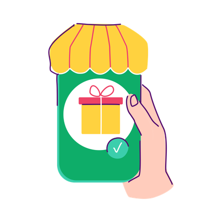 Online gift shopping  Illustration