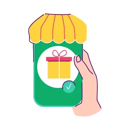 Online gift shopping  Illustration