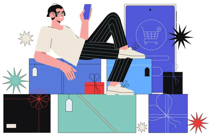 Online gift shopping  Illustration