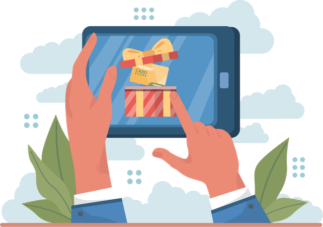 Online gift shopping  Illustration