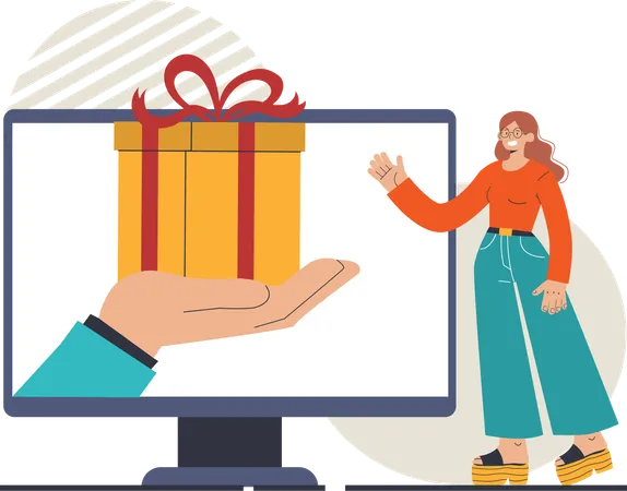 Online giving gift  Illustration