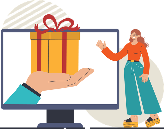 Online giving gift  Illustration