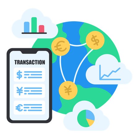 Globale Online-Transaktionen  Illustration