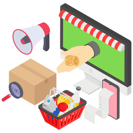 Online Glossary shop and Advertising  イラスト