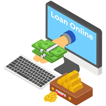 Online Gold Loan  Illustration