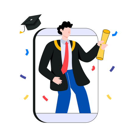 Online Graduating  Illustration