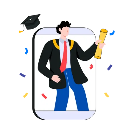 Online Graduating  Illustration