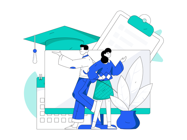 Online graduation  Illustration