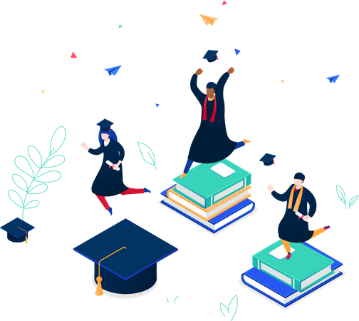 Online Graduation Illustration