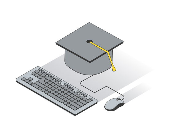 Online graduation Illustration