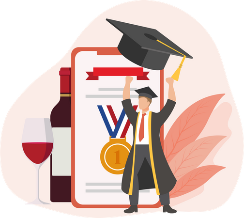 Online Graduation  Illustration