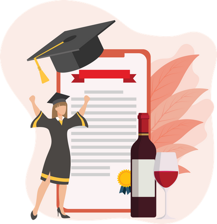 Online Graduation ceremony  Illustration