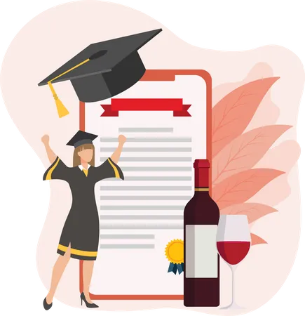 Online Graduation ceremony  Illustration