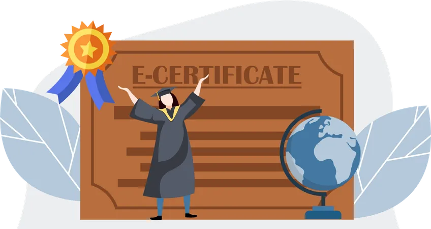 Online Graduation Certificate  Illustration