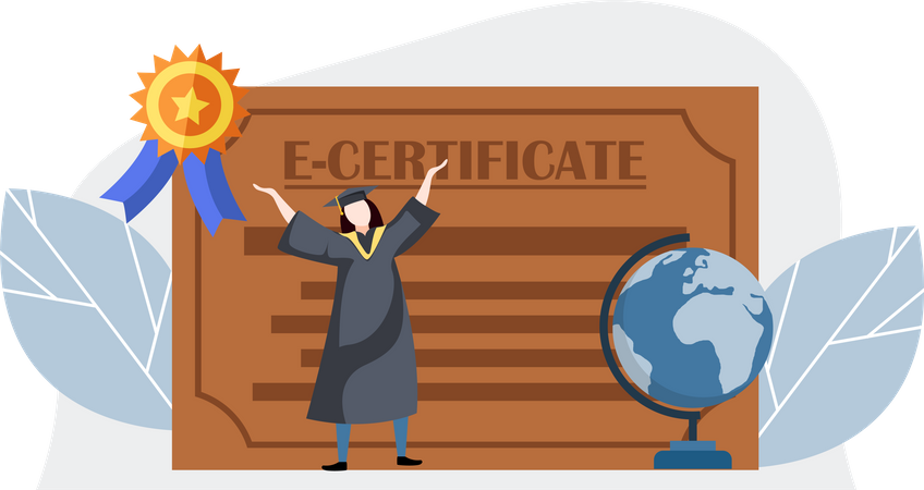 Online Graduation Certificate  Illustration