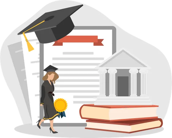 Online Graduation College  Illustration