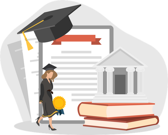 Online Graduation College  Illustration