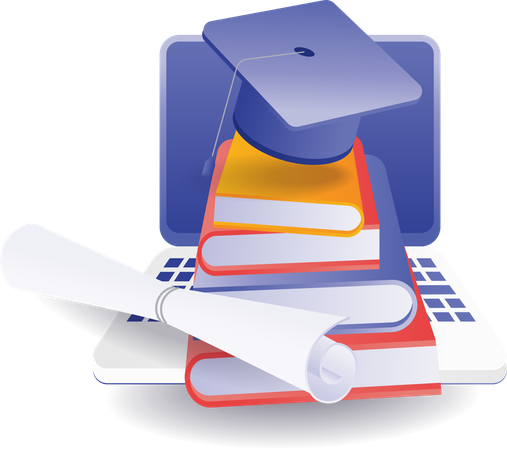 Online graduation degree course  イラスト